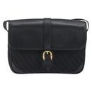GUCCI Shoulder Bag Canvas Black Gold Auth 156438-13