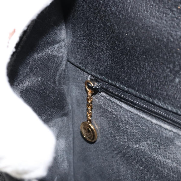 GUCCI Shoulder Bag Canvas Black Gold Auth 156438