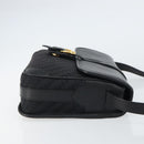 GUCCI Shoulder Bag Canvas Black Gold Auth 156438-3