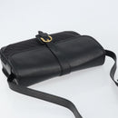 GUCCI Shoulder Bag Canvas Black Gold Auth 156438-6