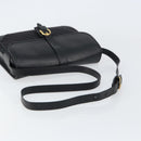 GUCCI Shoulder Bag Canvas Black Gold Auth 156438-7