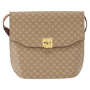 CELINE Macadam Canvas Shoulder Bag PVC Beige Gold Auth 156440-13