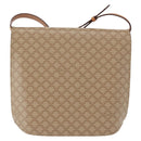 CELINE Macadam Canvas Shoulder Bag PVC Beige Gold Auth 156440-2
