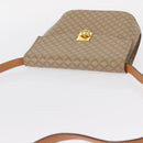 CELINE Macadam Canvas Shoulder Bag PVC Beige Gold Auth 156440-6