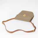 CELINE Macadam Canvas Shoulder Bag PVC Beige Gold Auth 156440-7