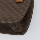 CELINE Macadam Canvas Medallion Hand Bag PVC Leather Brown Gold Auth 156441-12