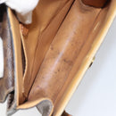 CELINE Macadam Canvas Medallion Hand Bag PVC Leather Brown Gold Auth 156441-17