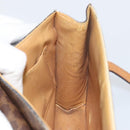 CELINE Macadam Canvas Medallion Hand Bag PVC Leather Brown Gold Auth 156441-18