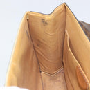 CELINE Macadam Canvas Medallion Hand Bag PVC Leather Brown Gold Auth 156441-19