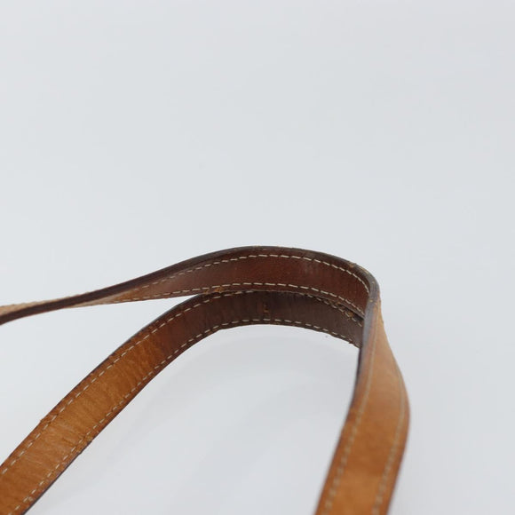 CELINE Macadam Canvas Medallion Hand Bag PVC Leather Brown Gold Auth 156441