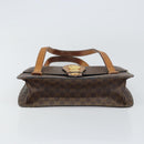CELINE Macadam Canvas Medallion Hand Bag PVC Leather Brown Gold Auth 156441-9
