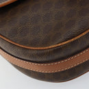 CELINE Macadam Canvas Shoulder Bag PVC Leather Brown Gold Auth 156444-14