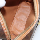 CELINE Macadam Canvas Shoulder Bag PVC Leather Brown Gold Auth 156444-11