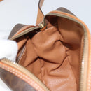 CELINE Macadam Canvas Shoulder Bag PVC Leather Brown Gold Auth 156444-18