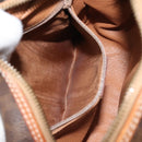 CELINE Macadam Canvas Shoulder Bag PVC Leather Brown Gold Auth 156444-21