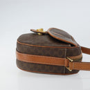 CELINE Macadam Canvas Shoulder Bag PVC Leather Brown Gold Auth 156444-3