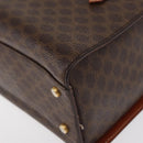 CELINE Macadam Canvas Hand Bag PVC Leather Brown Gold Auth 156445-15