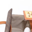 CELINE Macadam Canvas Hand Bag PVC Leather Brown Gold Auth 156445-21