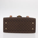 CELINE Macadam Canvas Hand Bag PVC Leather Brown Gold Auth 156445-5