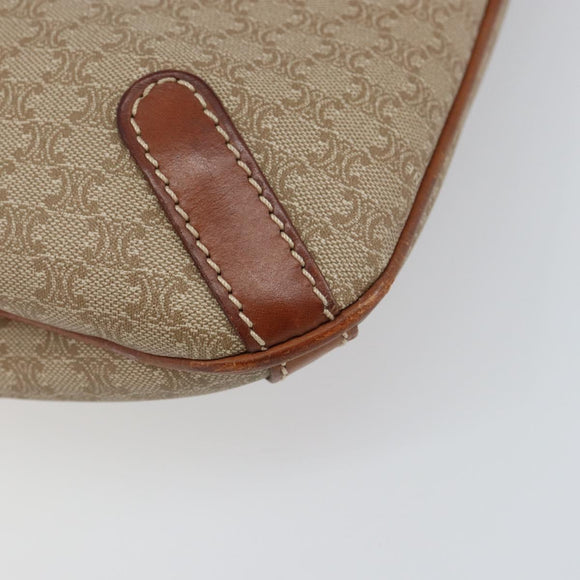 CELINE Macadam Canvas Tote Bag PVC Beige Gold Auth 156447
