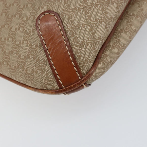 CELINE Macadam Canvas Tote Bag PVC Beige Gold Auth 156447