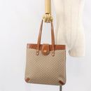 CELINE Macadam Canvas Tote Bag PVC Beige Gold Auth 156447-23