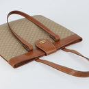 CELINE Macadam Canvas Tote Bag PVC Beige Gold Auth 156447-6