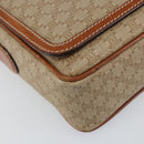 CELINE Macadam Canvas Shoulder Bag PVC Beige Gold Auth 156448-11