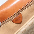 CELINE Macadam Canvas Shoulder Bag PVC Beige Gold Auth 156448-17