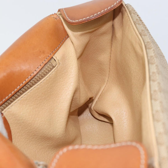 CELINE Macadam Canvas Shoulder Bag PVC Beige Gold Auth 156448