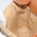 CELINE Macadam Canvas Shoulder Bag PVC Beige Gold Auth 156448-20