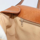 CELINE Macadam Canvas Shoulder Bag PVC Beige Gold Auth 156448-21