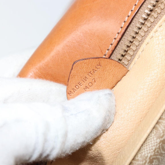 CELINE Macadam Canvas Shoulder Bag PVC Beige Gold Auth 156448