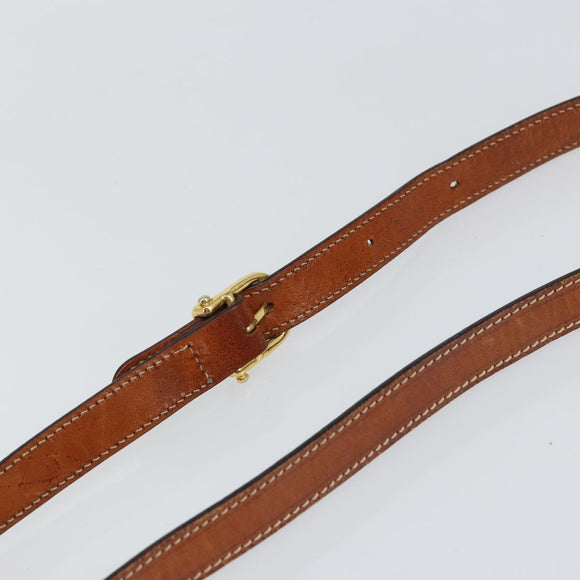 CELINE Macadam Canvas Shoulder Bag PVC Beige Gold Auth 156448