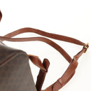 CELINE Macadam Canvas Backpack PVC Leather Brown Gold Auth 156449-18
