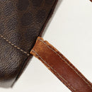 CELINE Macadam Canvas Backpack PVC Leather Brown Gold Auth 156449-8