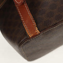 CELINE Macadam Canvas Backpack PVC Leather Brown Gold Auth 156449-9