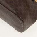 CELINE Macadam Canvas Backpack PVC Leather Brown Gold Auth 156449-20