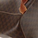 CELINE Macadam Canvas Backpack PVC Leather Brown Gold Auth 156449-21