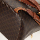 CELINE Macadam Canvas Backpack PVC Leather Brown Gold Auth 156449-22