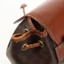 CELINE Macadam Canvas Backpack PVC Leather Brown Gold Auth 156449-23