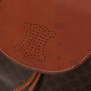 CELINE Macadam Canvas Backpack PVC Leather Brown Gold Auth 156449-24