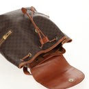 CELINE Macadam Canvas Backpack PVC Leather Brown Gold Auth 156449-25
