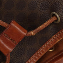 CELINE Macadam Canvas Backpack PVC Leather Brown Gold Auth 156449-10