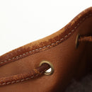 CELINE Macadam Canvas Backpack PVC Leather Brown Gold Auth 156449-26