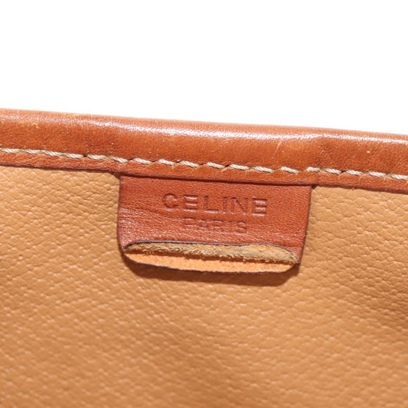 CELINE Macadam Canvas Backpack PVC Leather Brown Gold Auth 156449