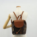 CELINE Macadam Canvas Backpack PVC Leather Brown Gold Auth 156449-31