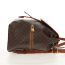 CELINE Macadam Canvas Backpack PVC Leather Brown Gold Auth 156449-4