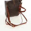CELINE Macadam Canvas Backpack PVC Leather Brown Gold Auth 156449-7