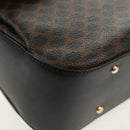 CELINE Macadam Canvas Hand Bag PVC Leather 2way Black Gold Auth 156450V-13